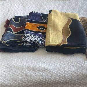 3x Assorted Artisan beach scarves or light blankets or throws